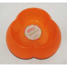 Pawise Plastic Flower Cat Bowl Orange